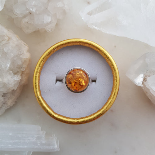 Amber Ring (sterling silver)