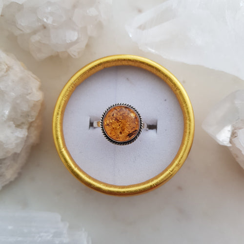 Amber Ring (sterling silver)