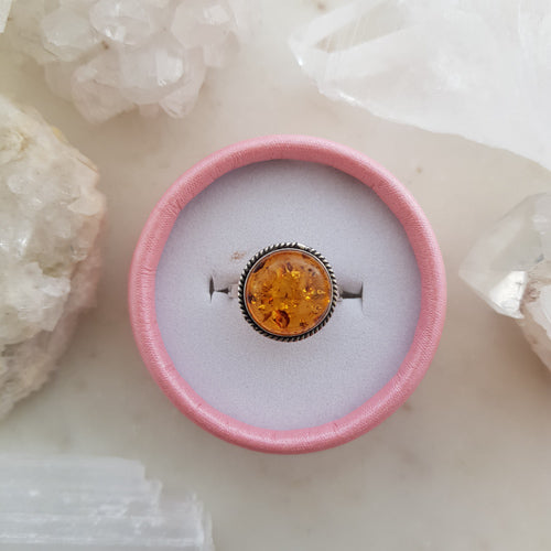 Amber Ring (sterling silver)
