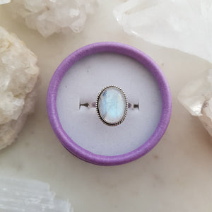 Rainbow Moonstone Ring