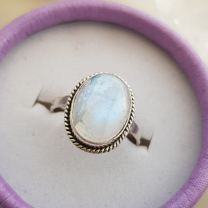 Rainbow Moonstone Ring