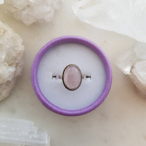 Rose Quartz Ring (sterling silver)