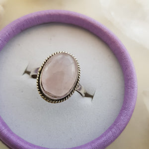 Rose Quartz Ring (sterling silver)