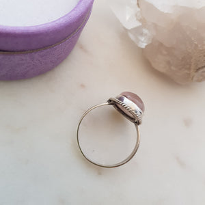 Rose Quartz Ring (sterling silver)