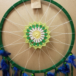 Green Crochet Dream Catcher (approx. 32cm diameter)