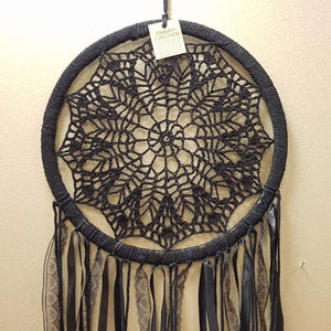 Black Dream Catcher (approx. 32cm hoop diameter)