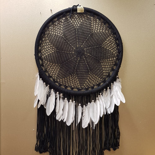 Black Boho Dream Catcher (approx. 53cm diameter)