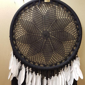 Black Boho Dream Catcher (approx. 53cm diameter)