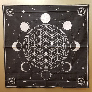 Moon Phases Crystal Grid Altar Cloth (approx.