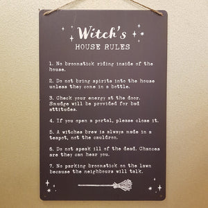 Witch's House Rules (metal. approx. 30x20cm)