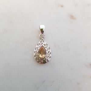 Citrine Tear Drop Pendant