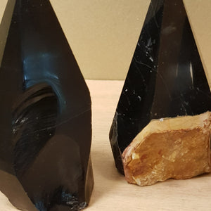 Black Obsidian Partially Polished Point (assorted. approx. 8.2-9x7.5-8.9x5.3-7.4cm)