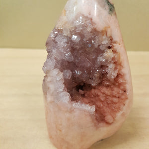 Pink Amethyst Druzy Free Form with Cut Base (approx. 11.3x6.5x5.4cm)