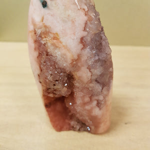 Pink Amethyst Druzy Free Form with Cut Base (approx. 11.3x6.5x5.4cm)