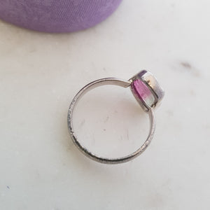 Watermelon Tourmaline Ring (sterling silver)