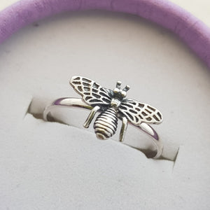 Honey Bee Ring (sterling silver)