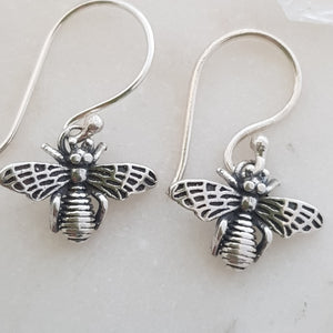 Honey Bee Earrings (sterling silver)