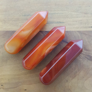 Carnelian Faceted Wand