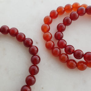 Carnelian Bracelet (assorted. approx. 8mm round beads)