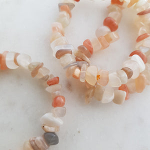 Moonstone Bracelet (assorted. multi shade chip beads)