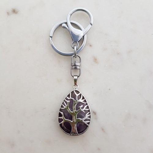 Amethyst Tree of Life Keyring (assorted)