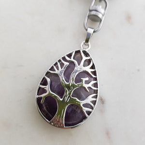 Amethyst Tree of Life Keyring (assorted)