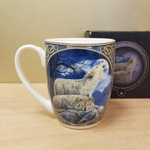 Wolf By Moonlight Porcelain Mug By Lisa Parker (approx. 10x11x8cm)