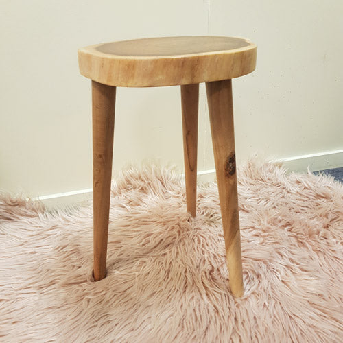 Wooden Slab Side Table ( acacia wood approx. 31x26x 48cm)