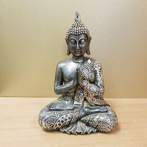 Pewter Look Namaste Buddha