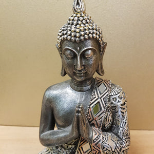 Pewter Look Namaste Buddha