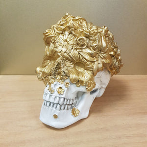 Skull with Gold Flowers