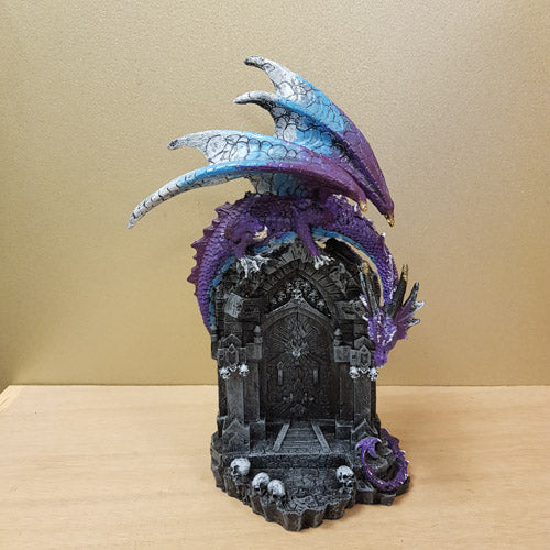 Purple & Blue Dragon On Skull Arch (approx. 24x14x8cm)