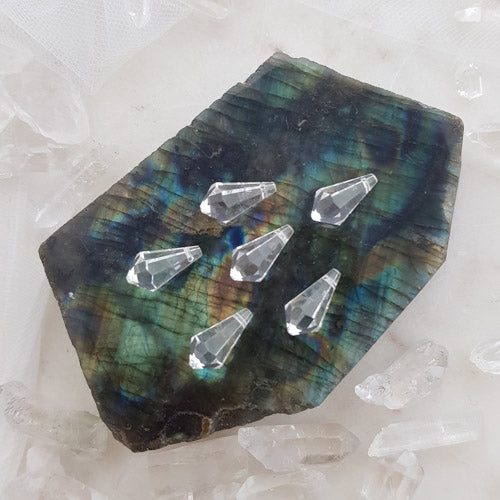 Clear Swarovski Strass Faceted Tear Drop Prism (approx. 1.5cm long)