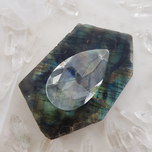 Clear Aurora Faceted Tear Drop Prism (approx. 5cm long)