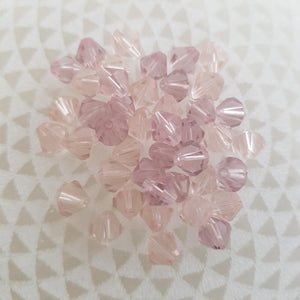 Pink Faceted Glass Beads