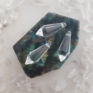 Clear Faceted Glass Dart Prisms