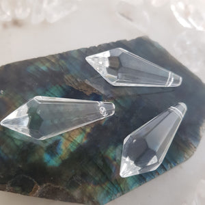 Clear Faceted Glass Dart Prisms