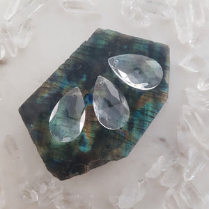 Clear Faceted Glass Tear Drop Prisms