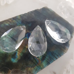 Clear Faceted Glass Tear Drop Prisms