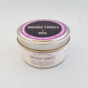 White Sage and Lavender Smudge Candle in Tin