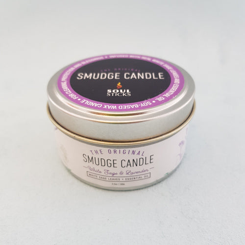 White Sage and Lavender Smudge Candle in Tin 100G