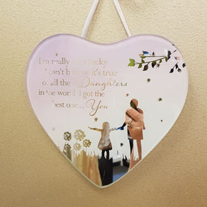 Daughter Heart Mirror Hanging Plaque