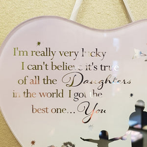 Daughter Heart Mirror Hanging Plaque