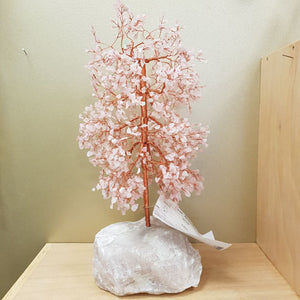 Rose Quartz Crystal Tree on Rose Quartz Base (assorted. approx. 45x19x15cm)