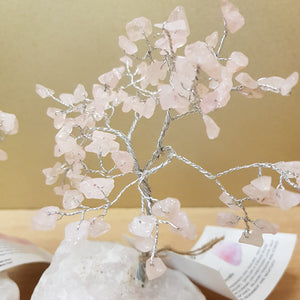 Rose Quartz Crystal Tree on Rose Quartz Base