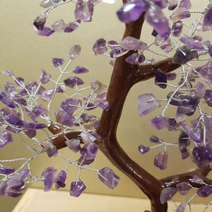 Amethyst Crystal Tree on Neem Wood Base (assorted. approx. 29x22x12cm)