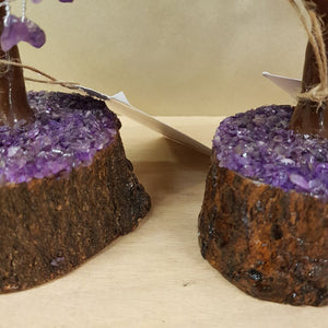 Amethyst Crystal Tree on Neem Wood Base (assorted. approx. 29x22x12cm)