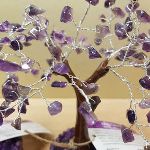 Amethyst Crystal Tree on Neem Wood Base (assorted. approx. 16x12x12cm)