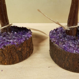 Amethyst Crystal Tree on Neem Wood Base (assorted. approx. 16x12x12cm)