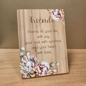 Friends Fill Your Life Plaque (approx. 18.5x13cm)